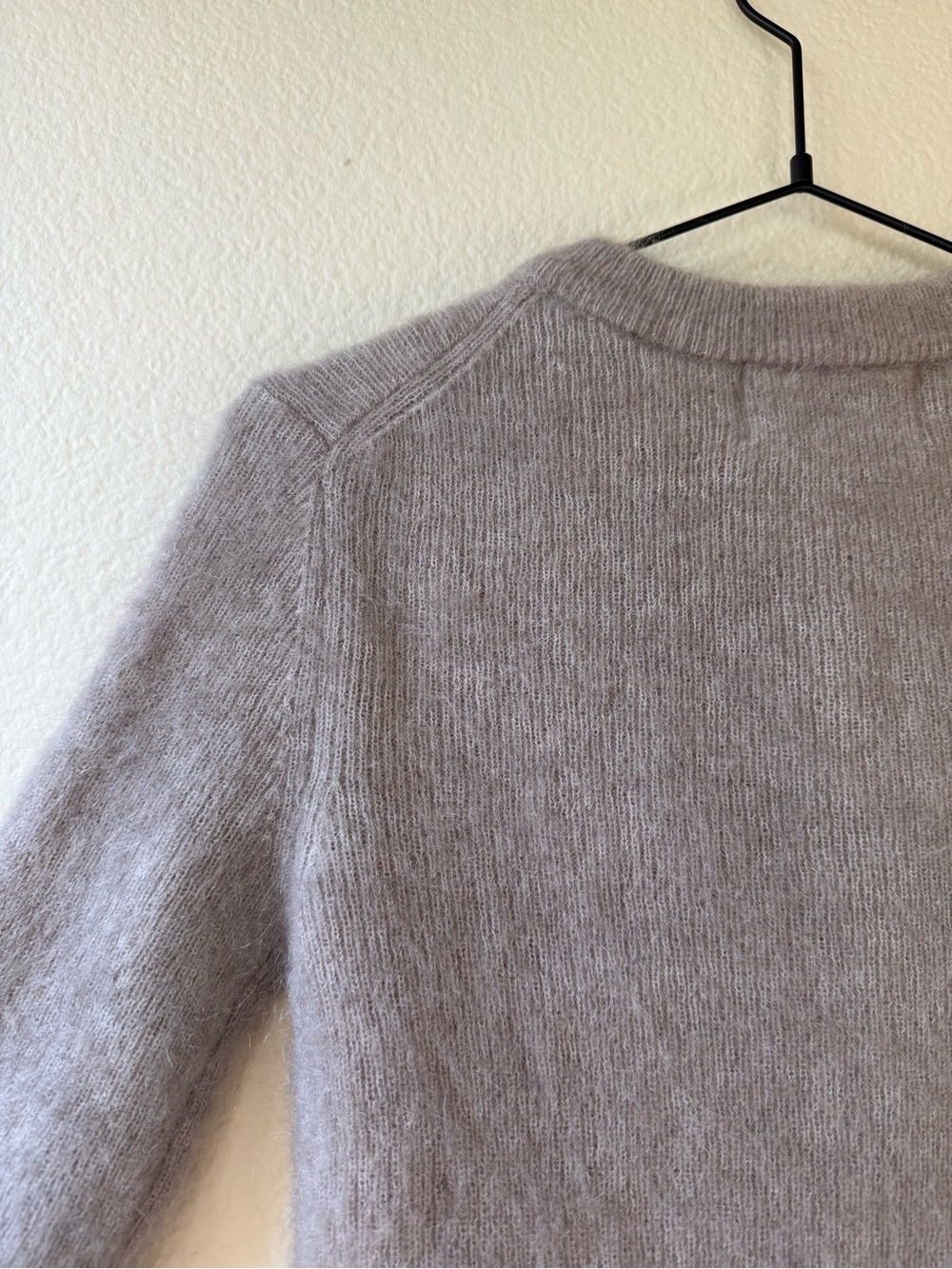 H&M Taupe Crewneck Short-Sleeve Sweater with Pearl Buttons - Picture 7 of 8